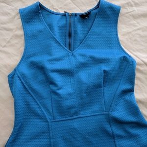 Blue, above the knee, sleeveless dress